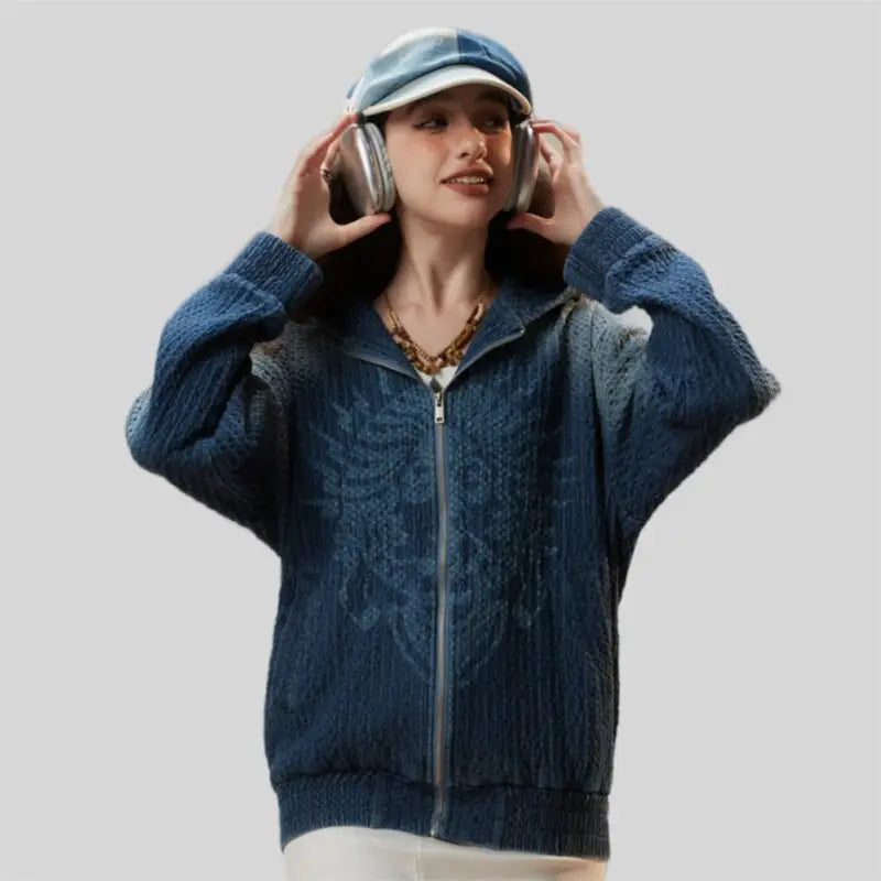 Vintage Y2K Windbreaker Jacket in Blue - Retro Aesthetic Outerwear for Trendy Looks