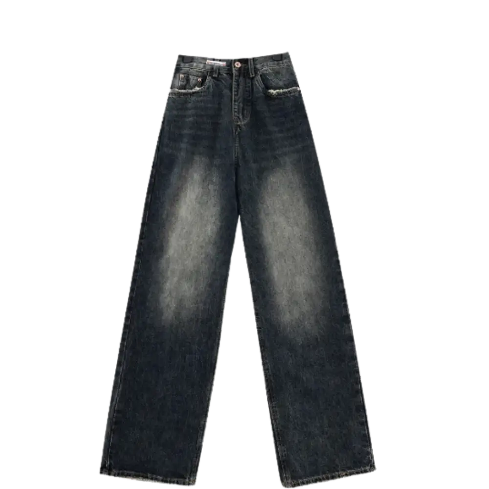 Washed Blue Baggy Jeans in Y2K Style - Trendy Vintage-Inspired Denim for Aesthetic Outfits