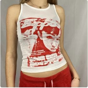 Womens Y2K Aesthetic Tank Top - Cute Crop Top for Coquette and Grunge Styles