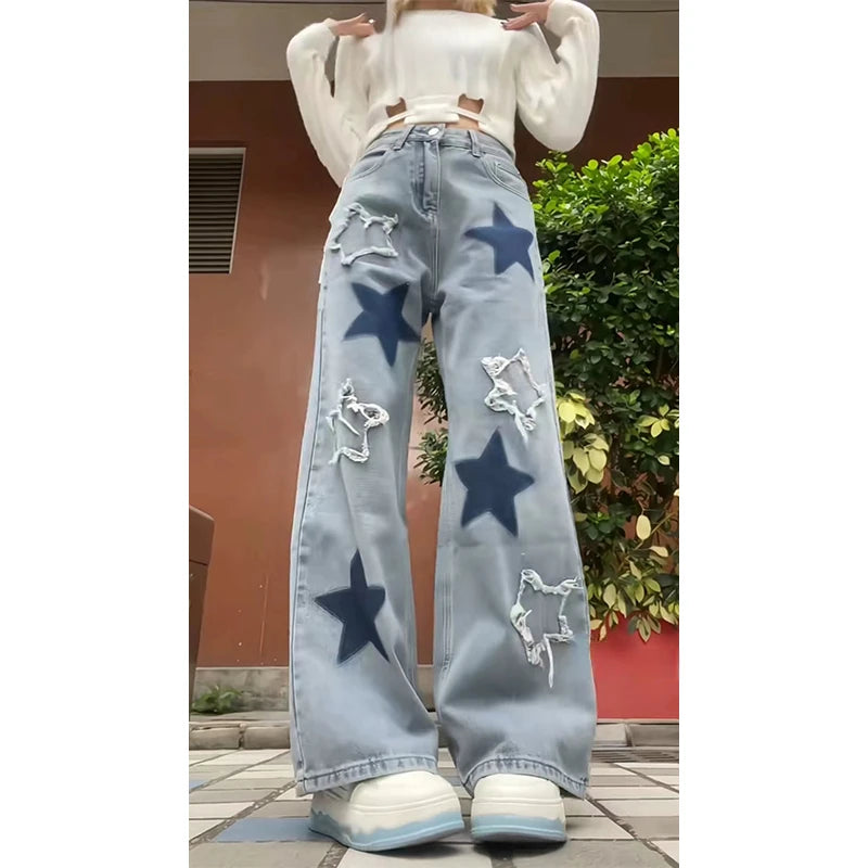 Women's Y2K Baggy Jeans - Vintage-Inspired Grunge Style for Effortless Aesthetic Outfits