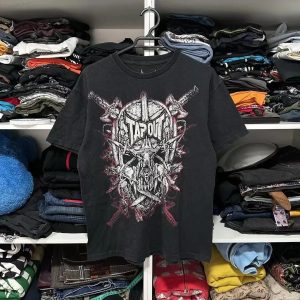 Women's Y2K Skull Graphic Tee - Edgy Grunge Aesthetic Top for Trendy Outfits