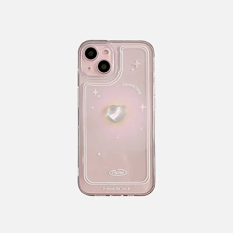 Y2K 3D Heart iPhone Case - Cute Aesthetic Phone Accessory for Y2K Fashion Lovers