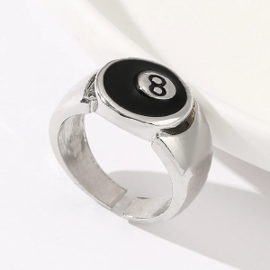 Y2K Aesthetic 8 Ball Ring - Retro Charm for Coquette and Grunge Style Lovers