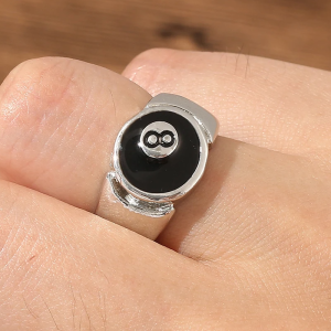 Y2K Aesthetic 8 Ball Ring - Retro Charm for Coquette and Grunge Style Lovers