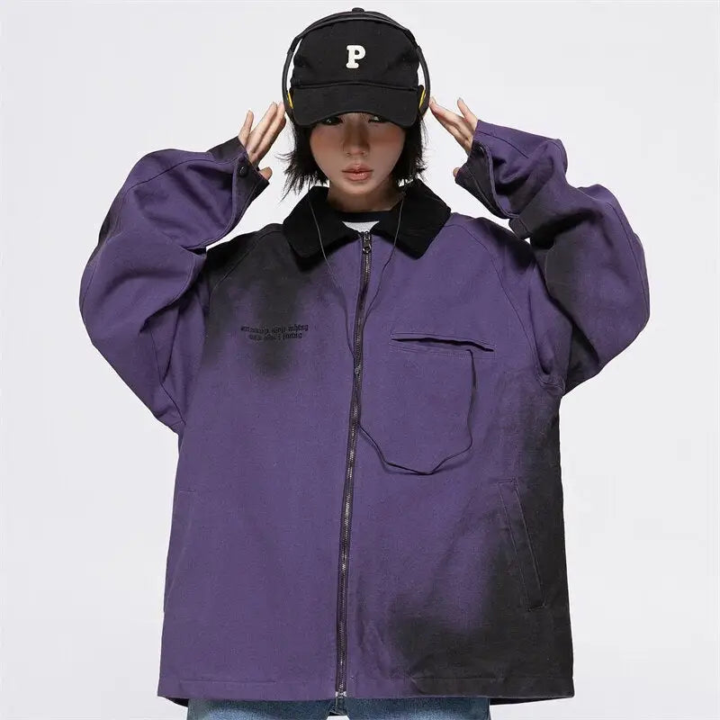 Y2K Aesthetic Baggy Windbreaker Jacket for Trendy Street Style Outfits