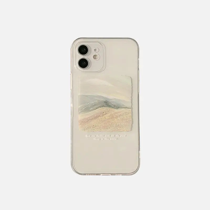 Y2K Aesthetic Beach Painting Phone Case for iPhone - Cute Coastal Vibes