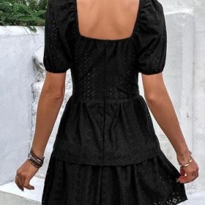 Y2K Aesthetic Black Dress - Vintage-Inspired Grunge Style for Trendy Outfits