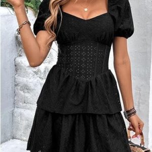 Y2K Aesthetic Black Dress - Vintage-Inspired Grunge Style for Trendy Outfits