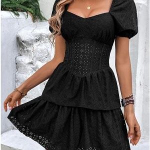 Y2K Aesthetic Black Dress - Vintage-Inspired Grunge Style for Trendy Outfits