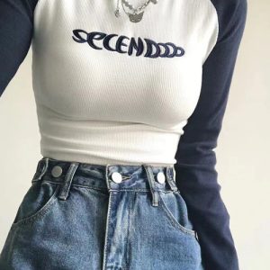 Y2K Aesthetic Blue Crop Top - Cute Pastel Goth Style for Trendy Outfits