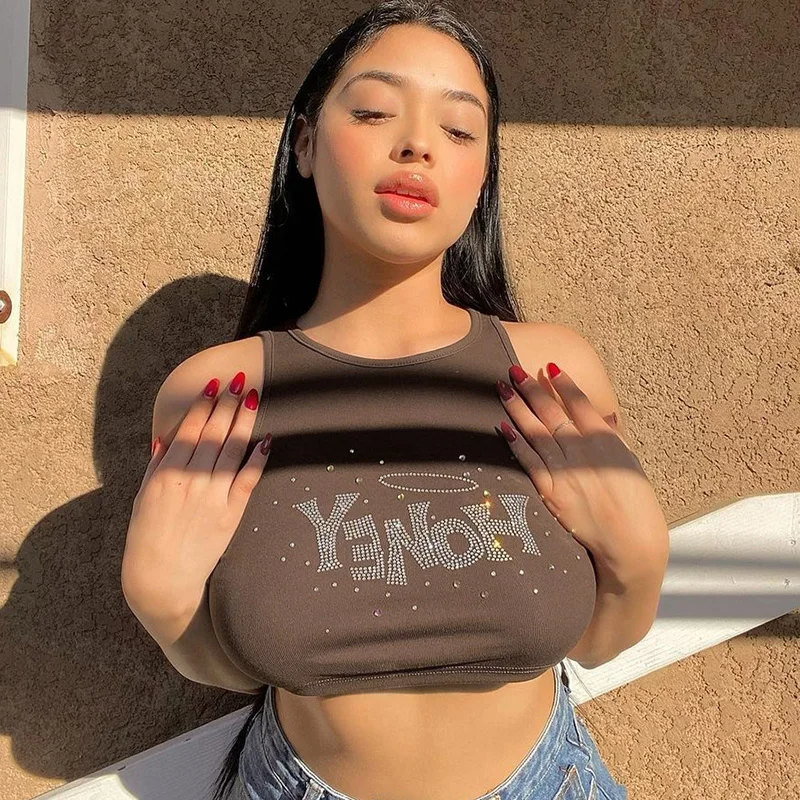 Y2K Aesthetic Brown Crop Top - Cute and Comfy Y2K Fashion Essential for Trendy Outfits