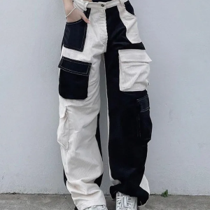 Y2K Aesthetic Cargo Corduroy Pants for Trendy Grunge and Coquette Outfits