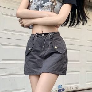 Y2K Aesthetic Cargo Skirt: Trendy Grunge Style for Effortless Chic Outfits