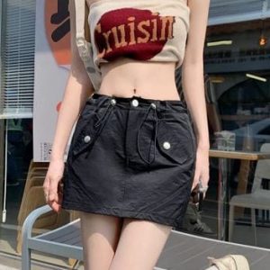 Y2K Aesthetic Cargo Skirt: Trendy Grunge Style for Effortless Chic Outfits