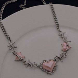 Y2K Aesthetic Charm Necklace - Cute Coquette Style Jewelry for Trendy Outfits