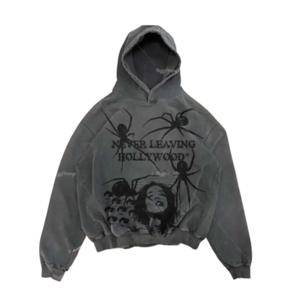 Y2K Aesthetic Comfy Hoodie: Never Leaving Hollywood - Trendy Vintage Style Top