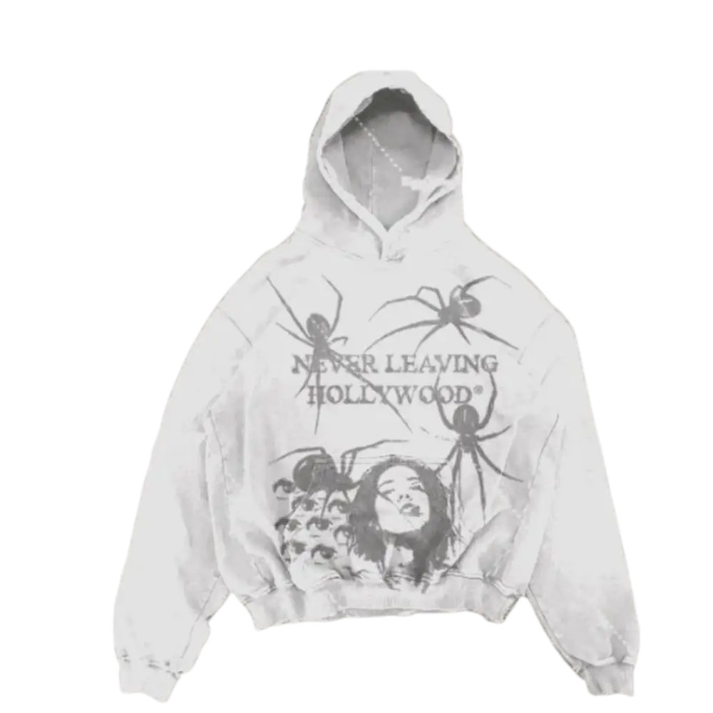 Y2K Aesthetic Comfy Hoodie: Never Leaving Hollywood - Trendy Vintage Style Top