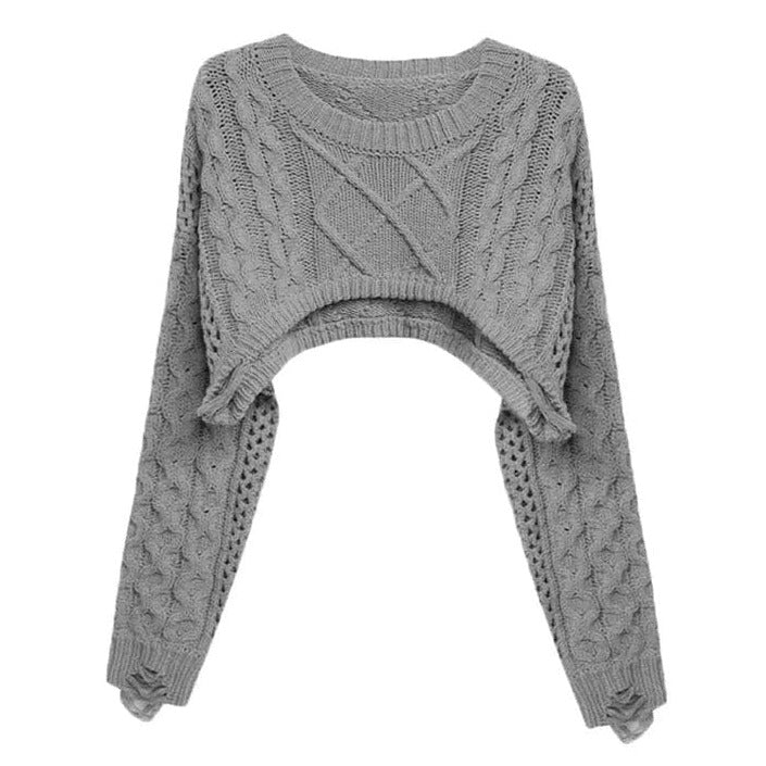 Y2K Aesthetic Cropped Sweater - Cute and Comfy Top for Grunge and Coquette Styles