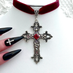 Y2K Aesthetic Cross Necklace - Trendy Coquette Style Jewelry for Vintage Fashion Lovers