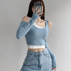 Y2K Aesthetic Cute Crop Top - Vintage 00s Style for Trendy Outfits and Aesthetic Looks