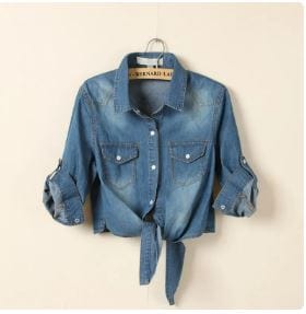 Y2K Aesthetic Denim Crop Top - Trendy Vintage Style for Cute Outfits and Grunge Looks