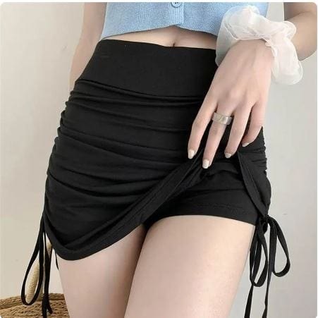 Y2K Aesthetic Elastic Mini Skirt - Trendy Cargo Skirt for Stylish Outfits