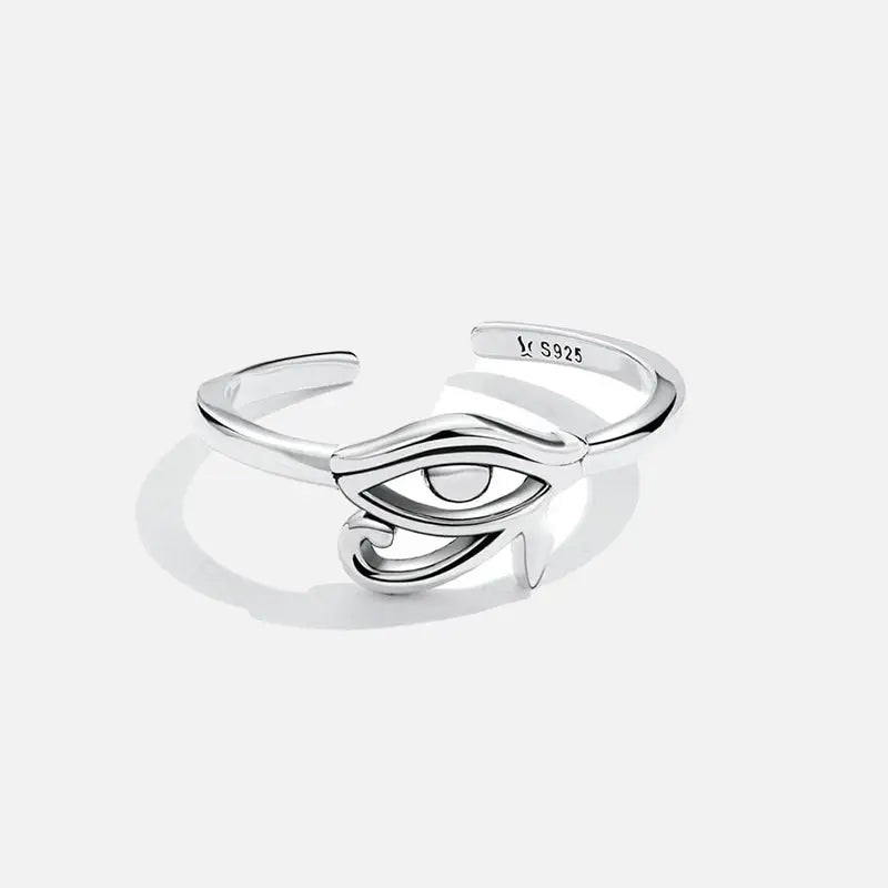 Y2K Aesthetic Eye of Horus 925 Sterling Silver Ring - Vintage Egyptian Style Jewelry