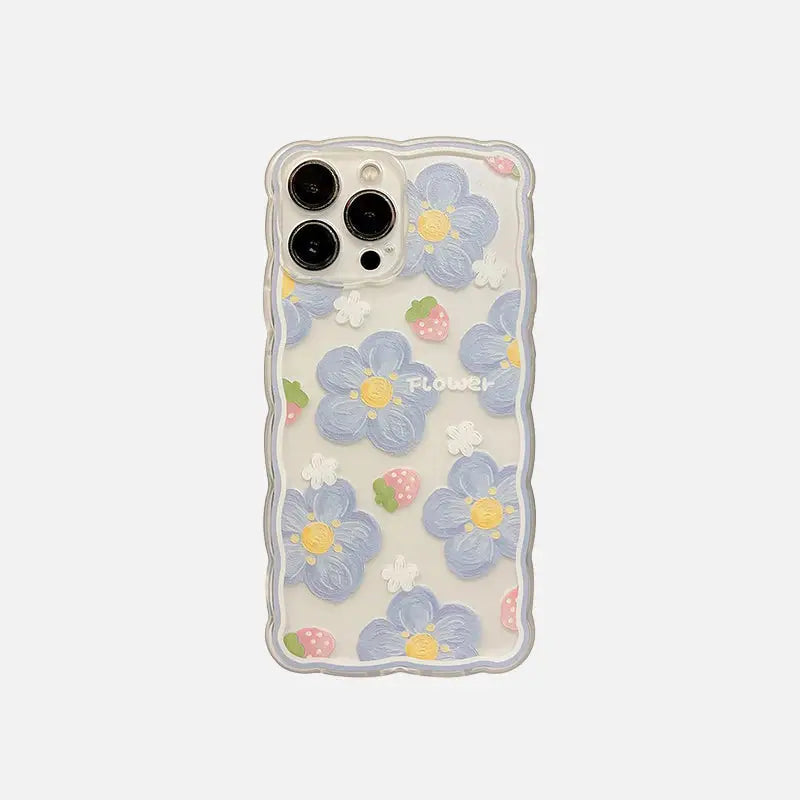 Y2K Aesthetic Flowers & Strawberries iPhone Case - Cute Kawaii Style Phone Cover