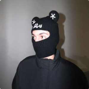 Y2K Aesthetic Full Face Cover Beanie for Cozy Grunge and Coquette Style Looks