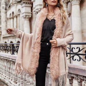 Y2K Aesthetic Fur Trim Jacket for Cozy Vintage Style and Trendy Layering