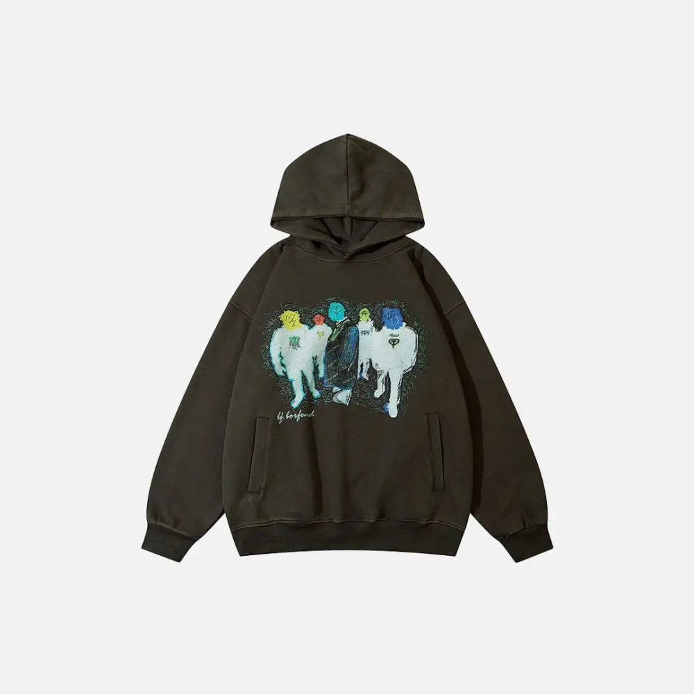 Y2K Aesthetic Gang Hoodie - Comfy Grunge Style for Trendy Outfits