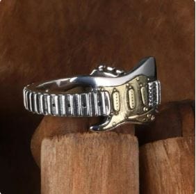 Y2K Aesthetic Guitar Ring - Vintage-Inspired Jewelry for Coquette and Grunge Styles