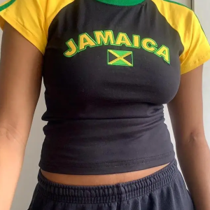 Y2K Aesthetic Jamaica Crop Top - Cute Pastel Goth Style for Trendy Outfits