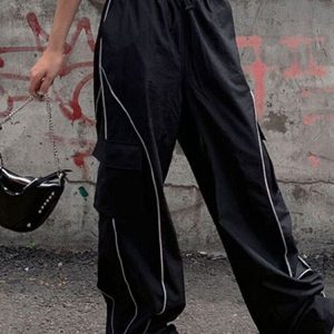 Y2K Aesthetic Jersey Track Pants for Trendy Comfort and Retro Style