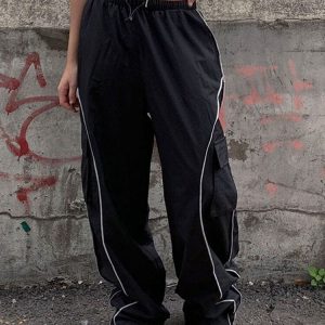 Y2K Aesthetic Jersey Track Pants for Trendy Comfort and Retro Style