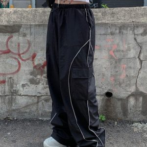 Y2K Aesthetic Jersey Track Pants for Trendy Comfort and Retro Style