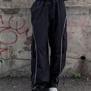 Y2K Aesthetic Jersey Track Pants for Trendy Comfort and Retro Style