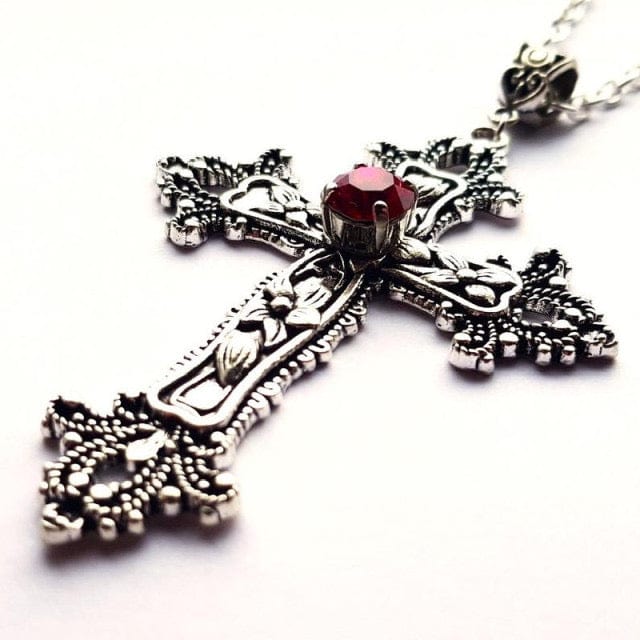 Y2K Aesthetic Jewel Cross Necklace - Trendy Coquette Style Accessory for Unique Outfits