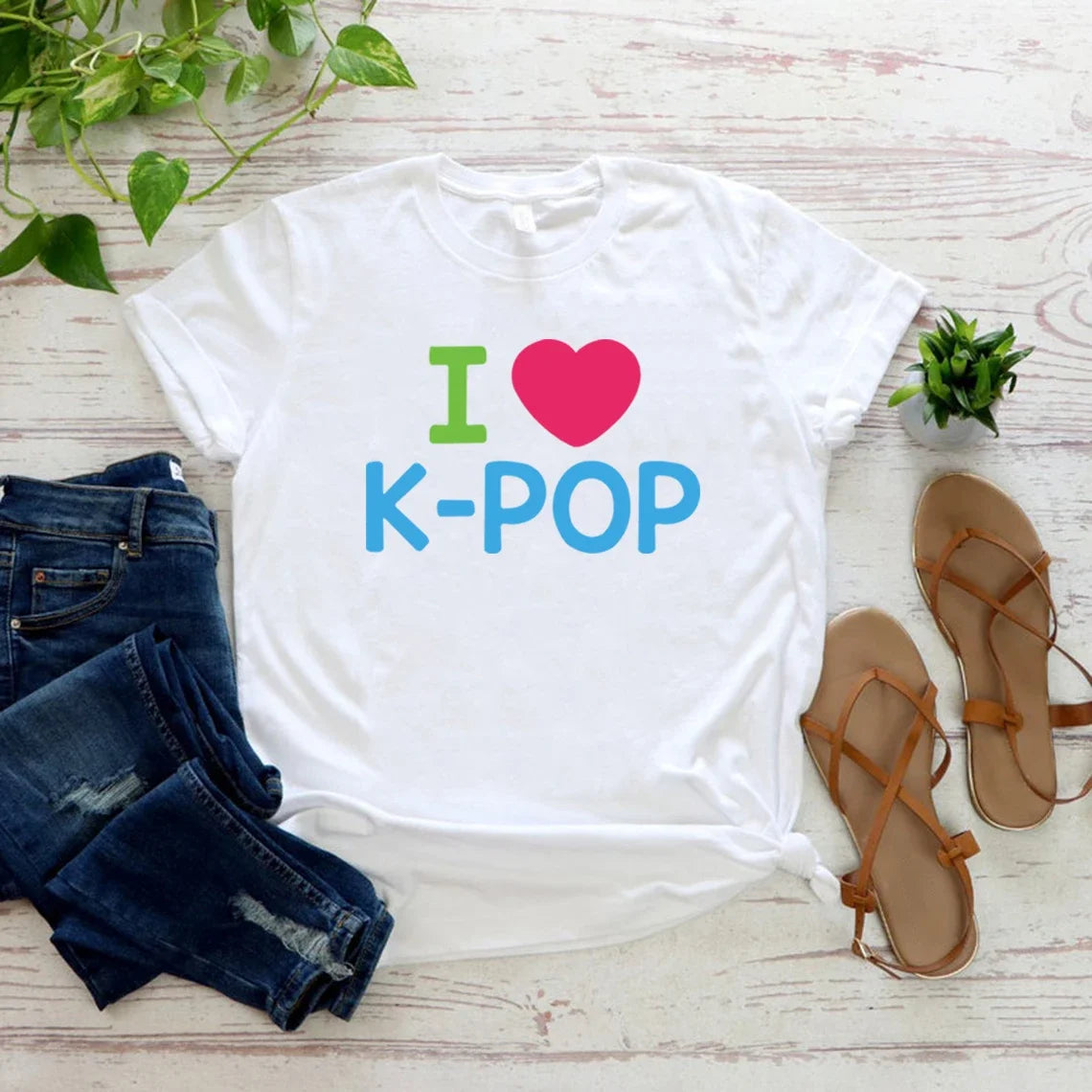 Y2K Aesthetic K-POP Shirt - Trendy Graphic Tee for Cute Outfits and Comfy Style