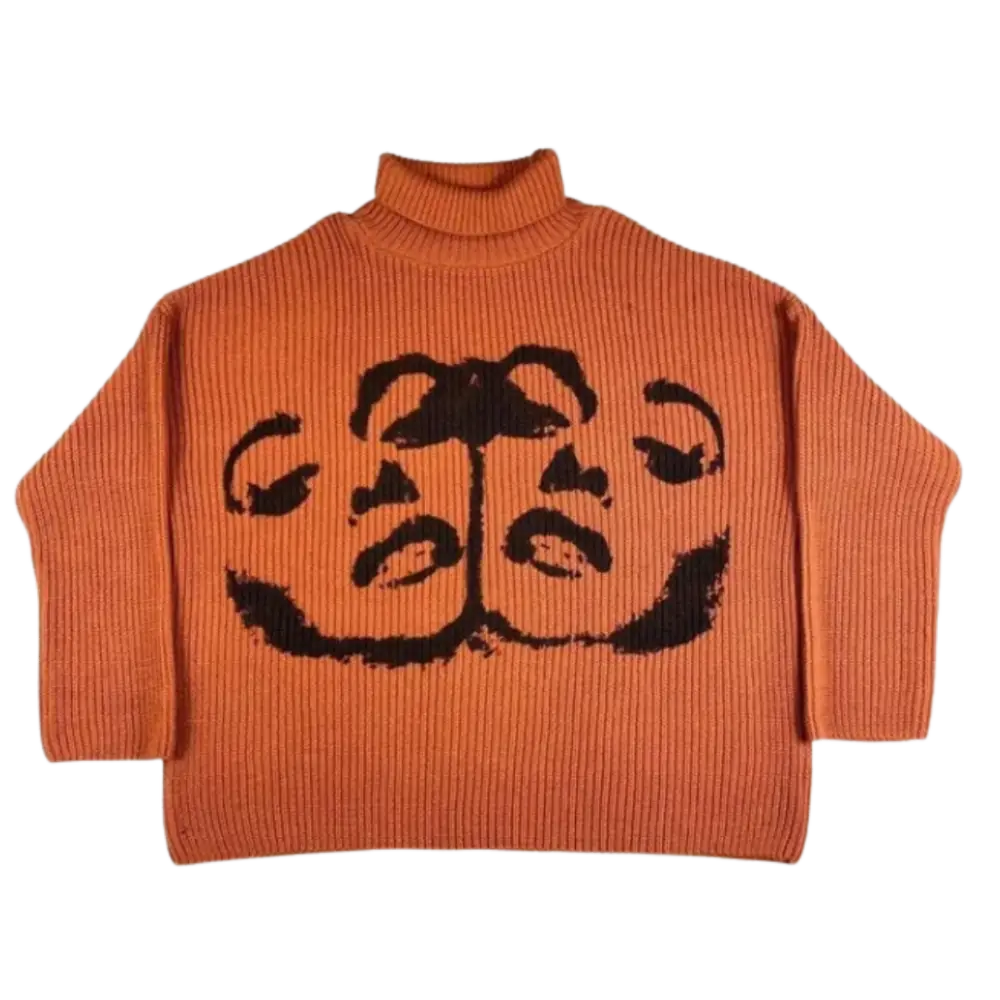 Y2K Aesthetic Knitted Turtle Neck Sweater - Heavy 400gsm Cozy Fashion Statement