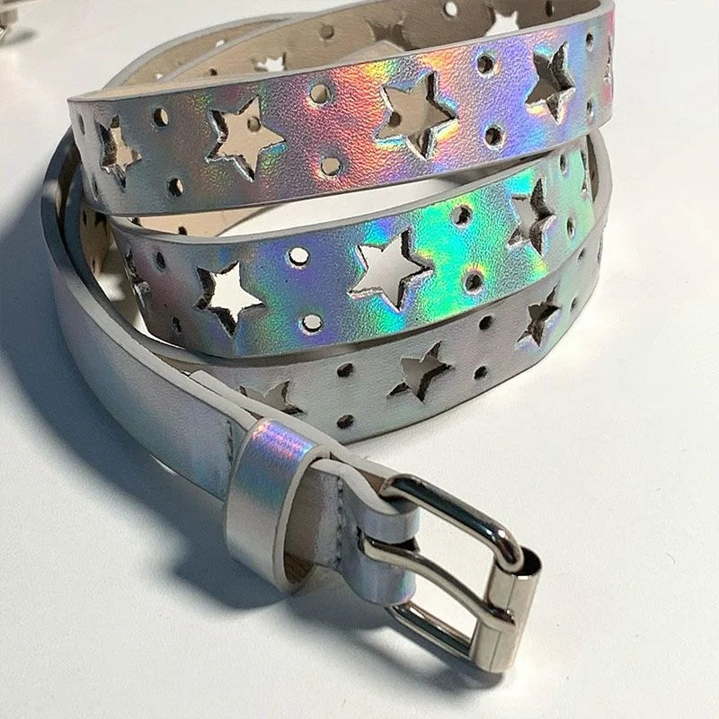 Y2K Aesthetic Laser Belt for Trendy Outfits - Perfect for Coquette and Grunge Styles