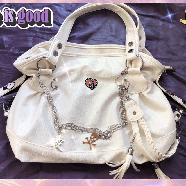 Y2K Aesthetic Leather Bag - Trendy Vintage Style for Coquette and Grunge Outfits