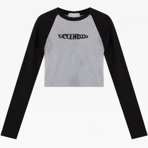 Y2K Aesthetic Long Sleeve Crop Tee - Cute Top for Coquette and Grunge Styles