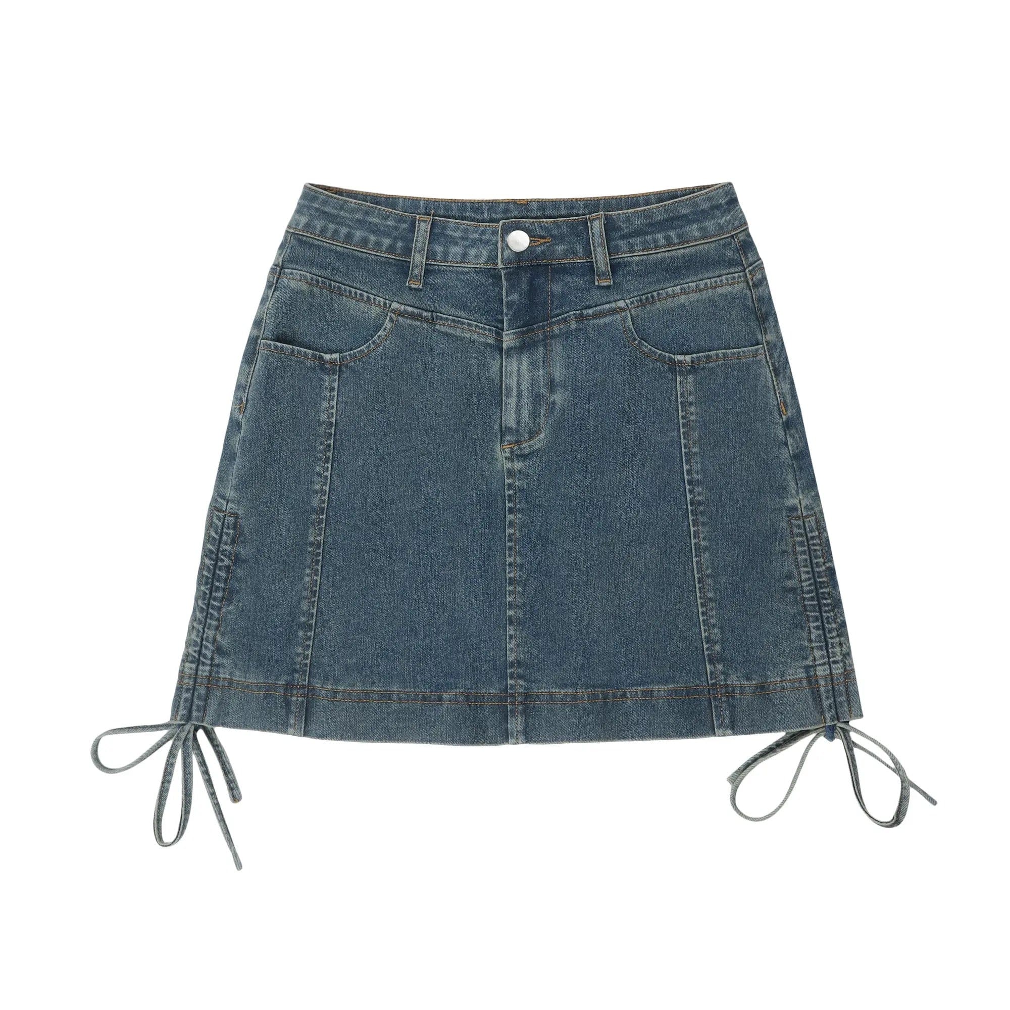 Y2K Aesthetic Mini Jean Skirt - Trendy Cargo Style for Vintage-Inspired Outfits