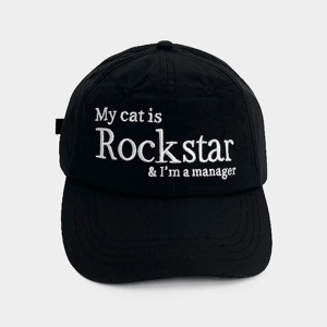 Y2K Aesthetic 'My Cat Is Rockstar And I'm A Manager' Hat - Cute Grunge Style Accessory