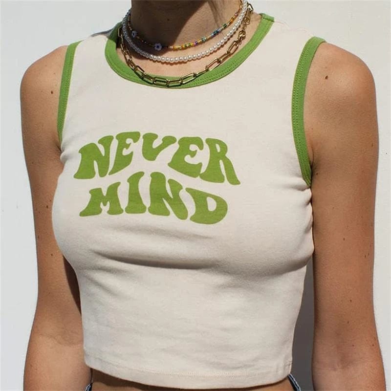 Y2K Aesthetic Never Mind Tank Top - Trendy Grunge Style for Effortless Cool Outfits