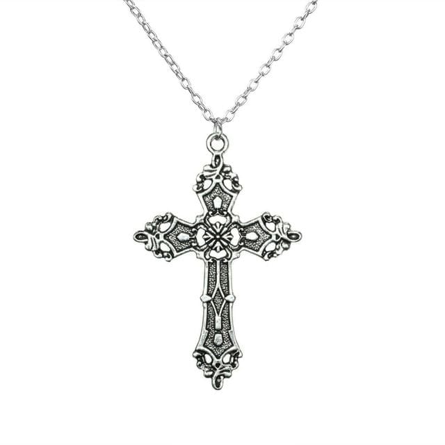 Y2K Aesthetic Pendant Cross Necklace - Trendy Coquette Style Jewelry for Fashion Lovers