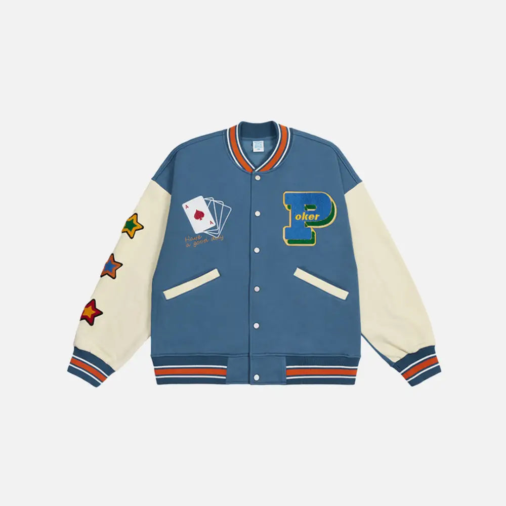 Y2K Aesthetic Poker Lucky Jacket - Trendy Grunge Style Outerwear for Unique Outfits