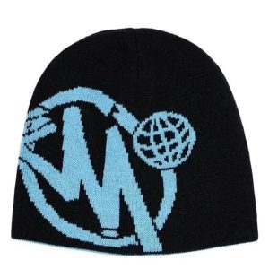 Y2K Aesthetic Printed Beanie for Trendy Looks and Cozy Vibes