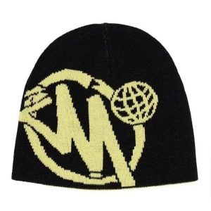 Y2K Aesthetic Printed Beanie for Trendy Looks and Cozy Vibes